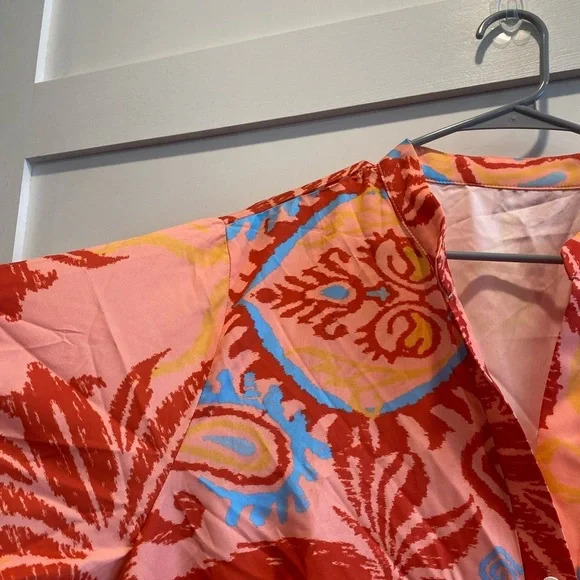 Colorful Patterned Button-Up 3XL Dress - Picture 2 of 4